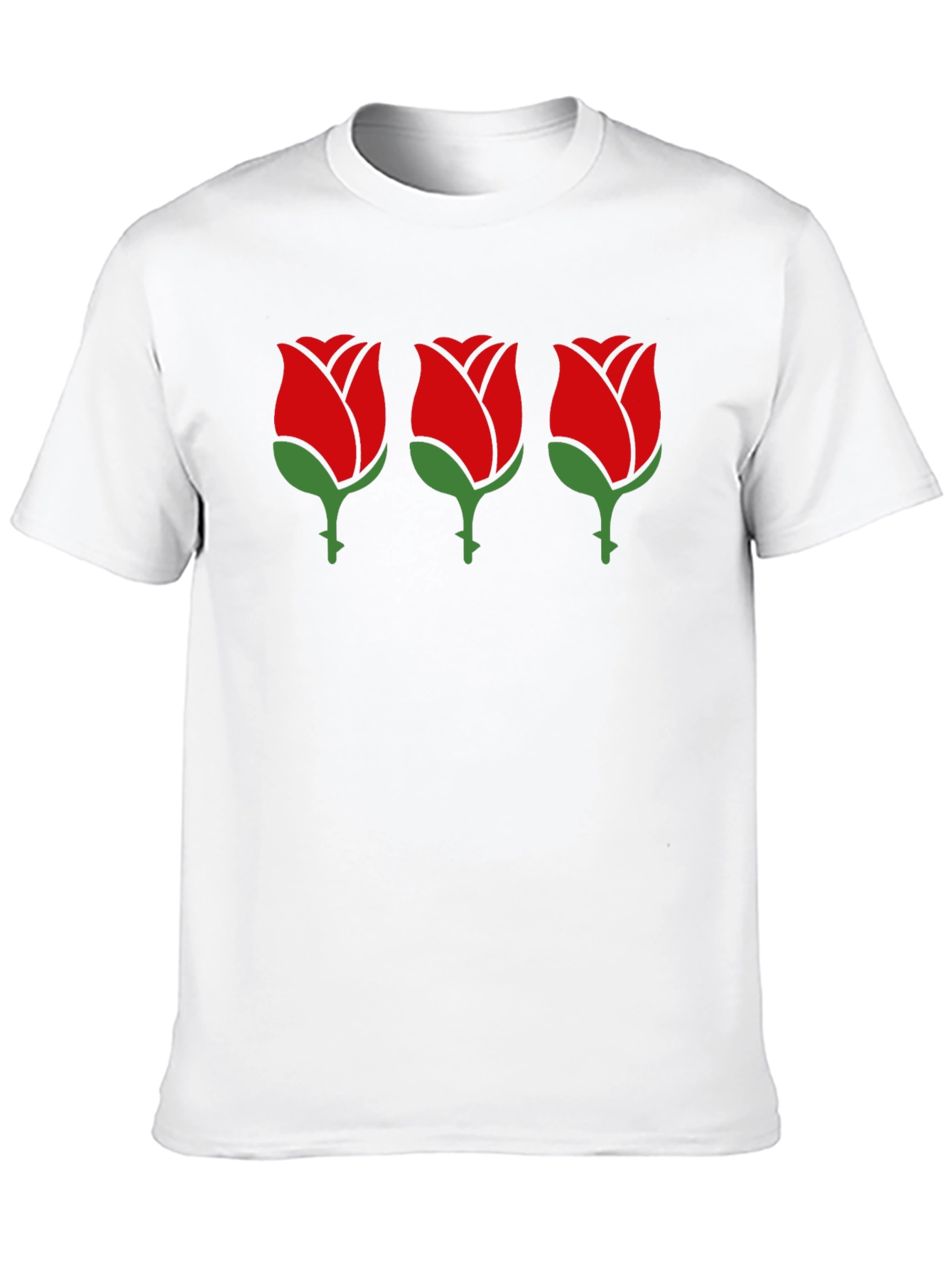 Black T-Shirt with Rose Design