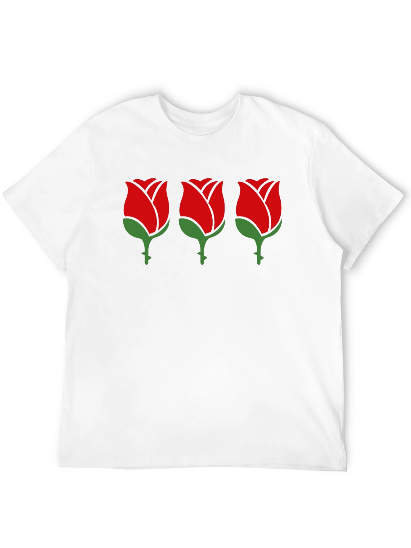 Black T-Shirt with Rose Design