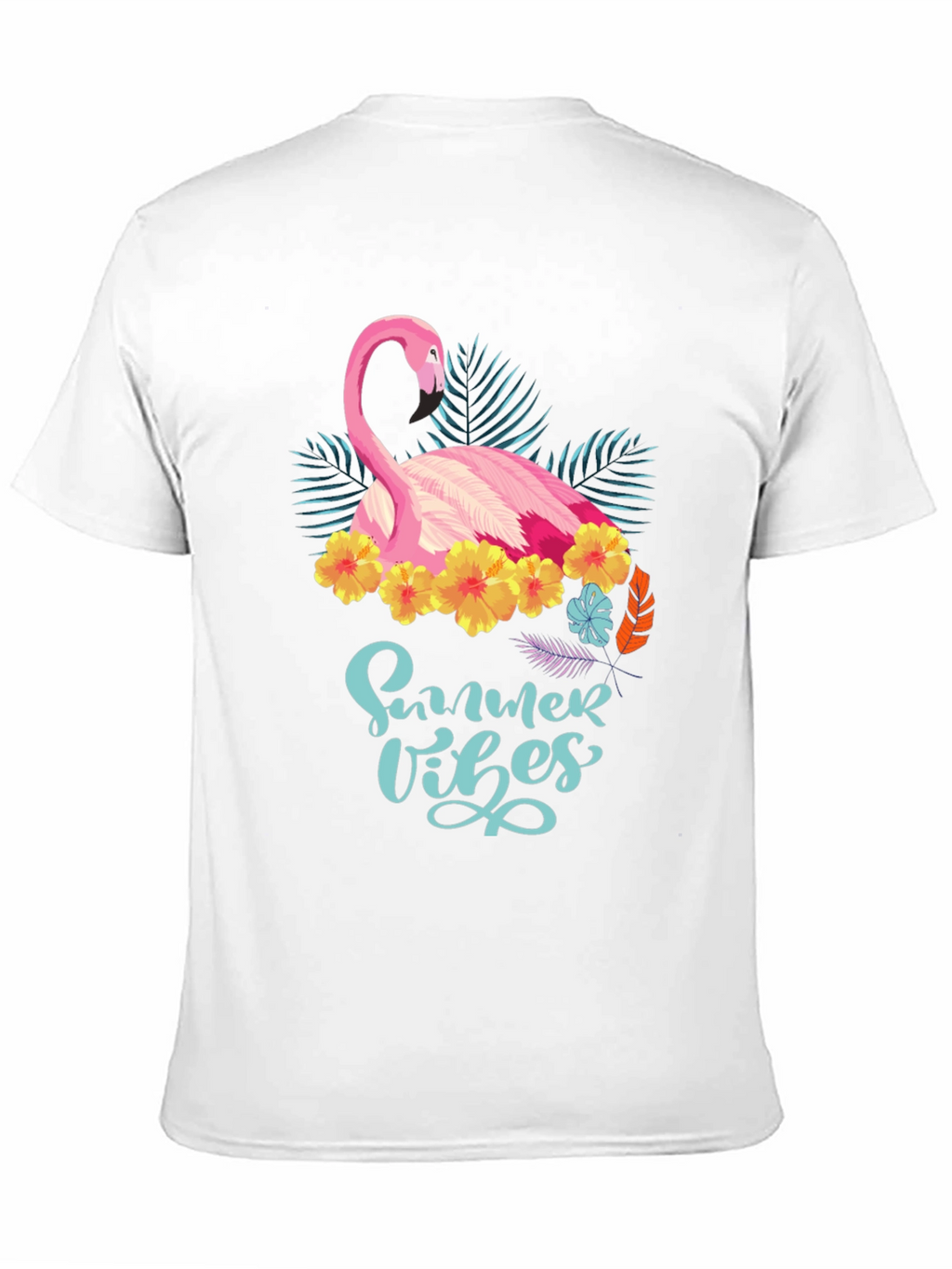 Summer Vibes Flamingo T-Shirt - Tropical Design