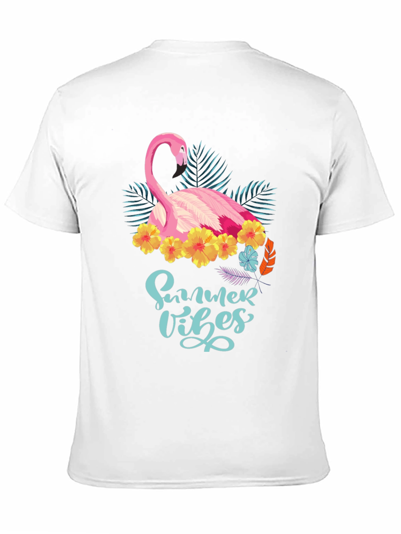 Summer Vibes Flamingo T-Shirt - Tropical Design