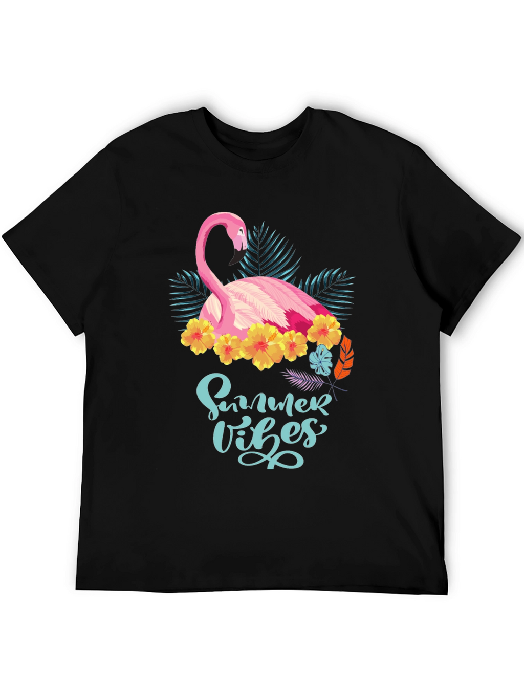 Summer Vibes Flamingo T-Shirt - Tropical Design
