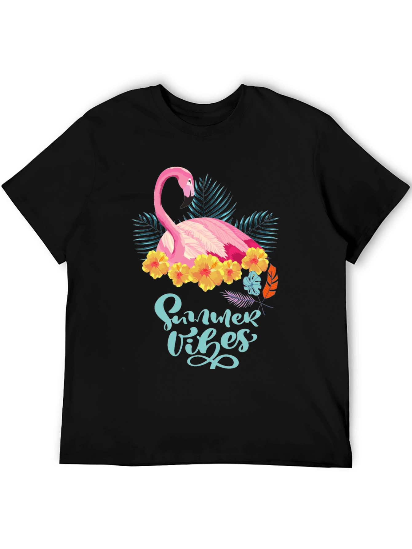 Summer Vibes Flamingo T-Shirt - Tropical Design