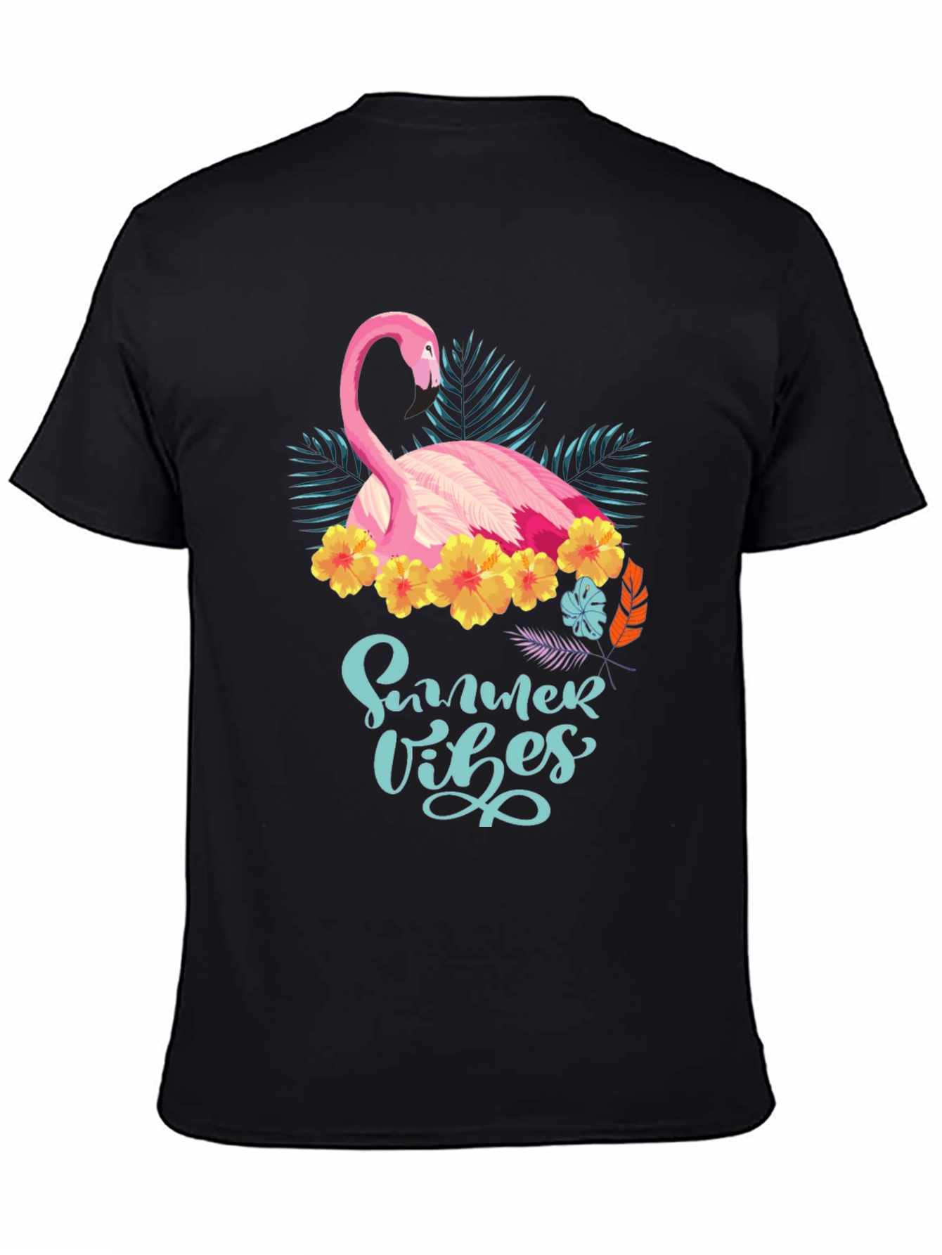 Summer Vibes Flamingo T-Shirt - Tropical Design