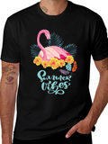 Summer Vibes Flamingo T-Shirt - Tropical Design