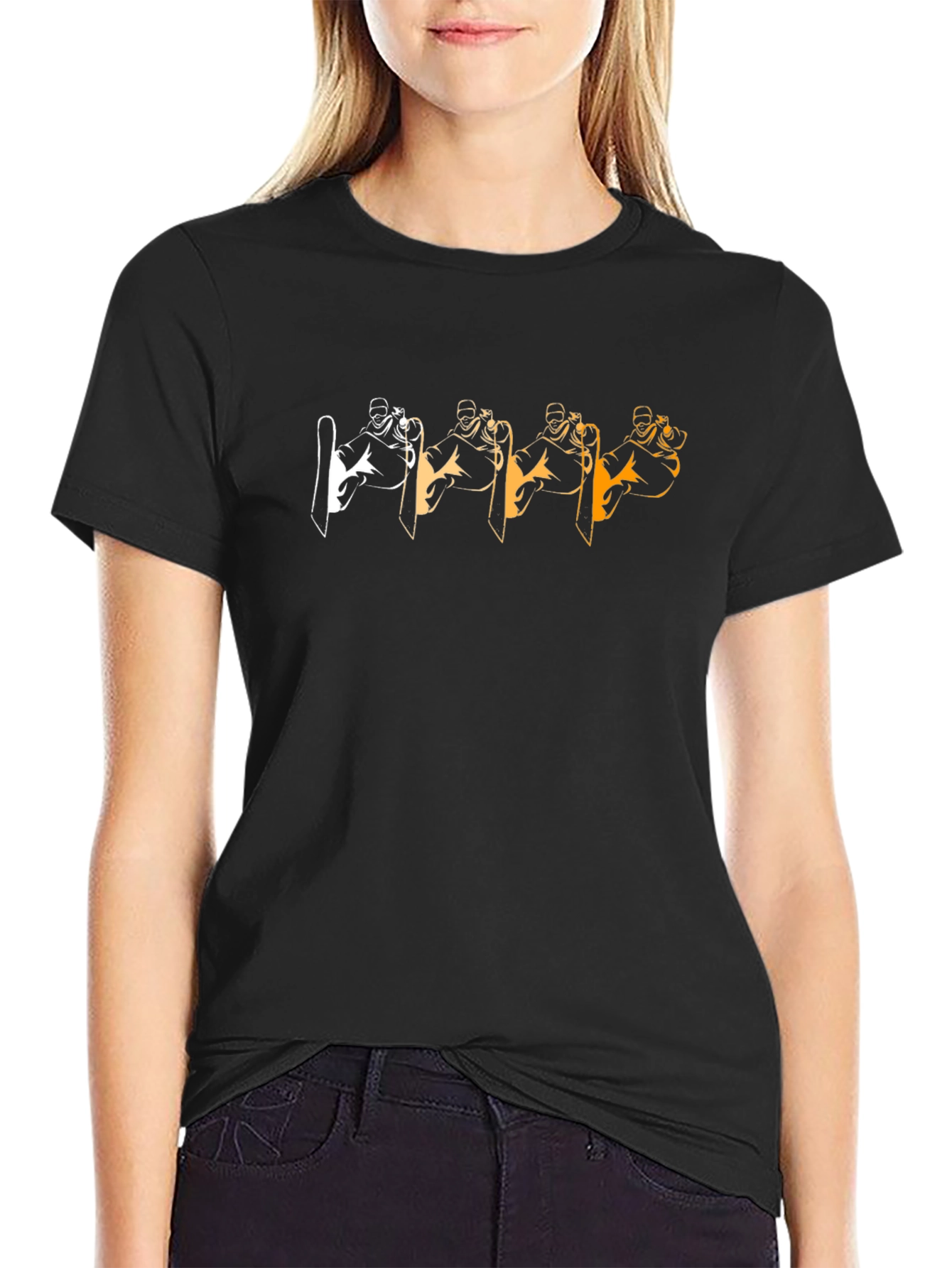 Cool Skier Graphic Tee - Black