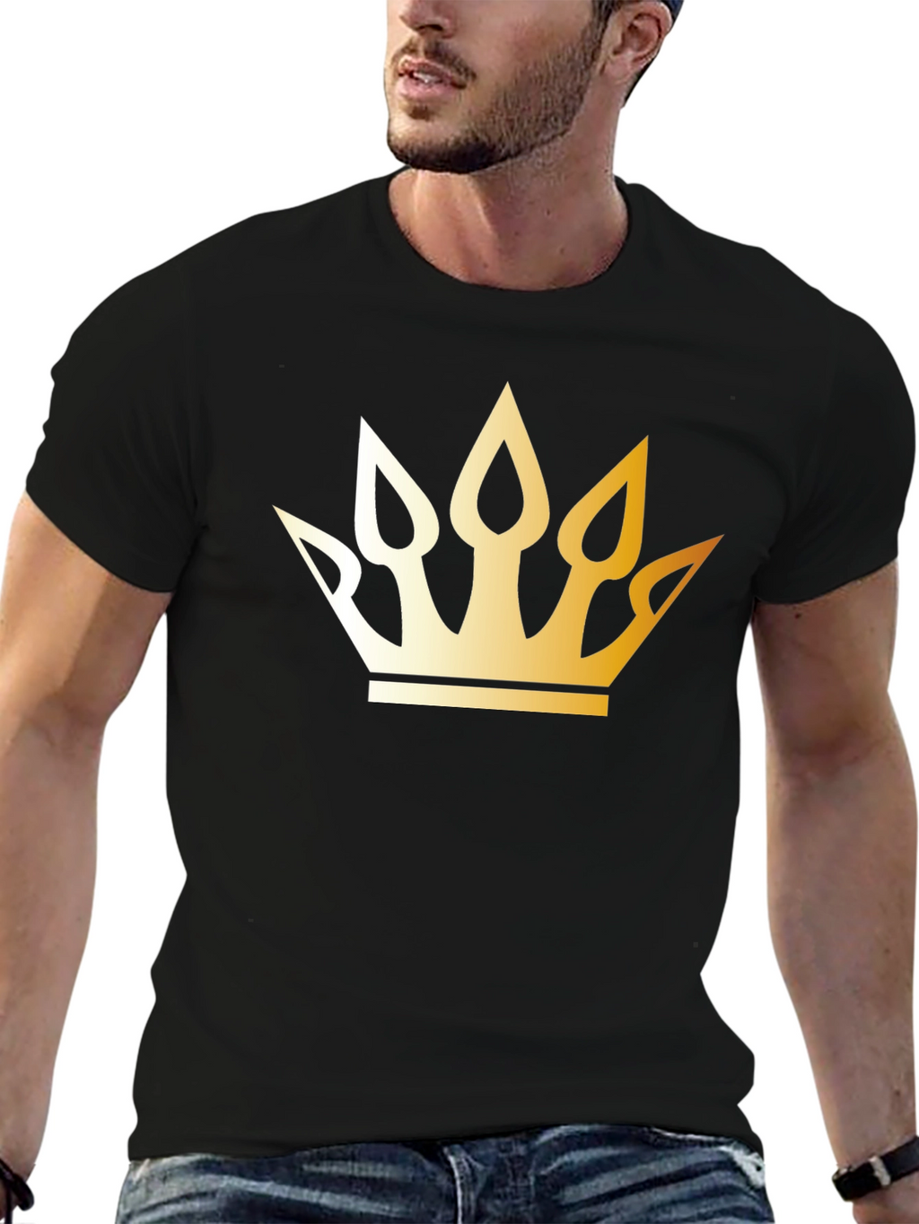 Golden Crown Graphic Black T-Shirt