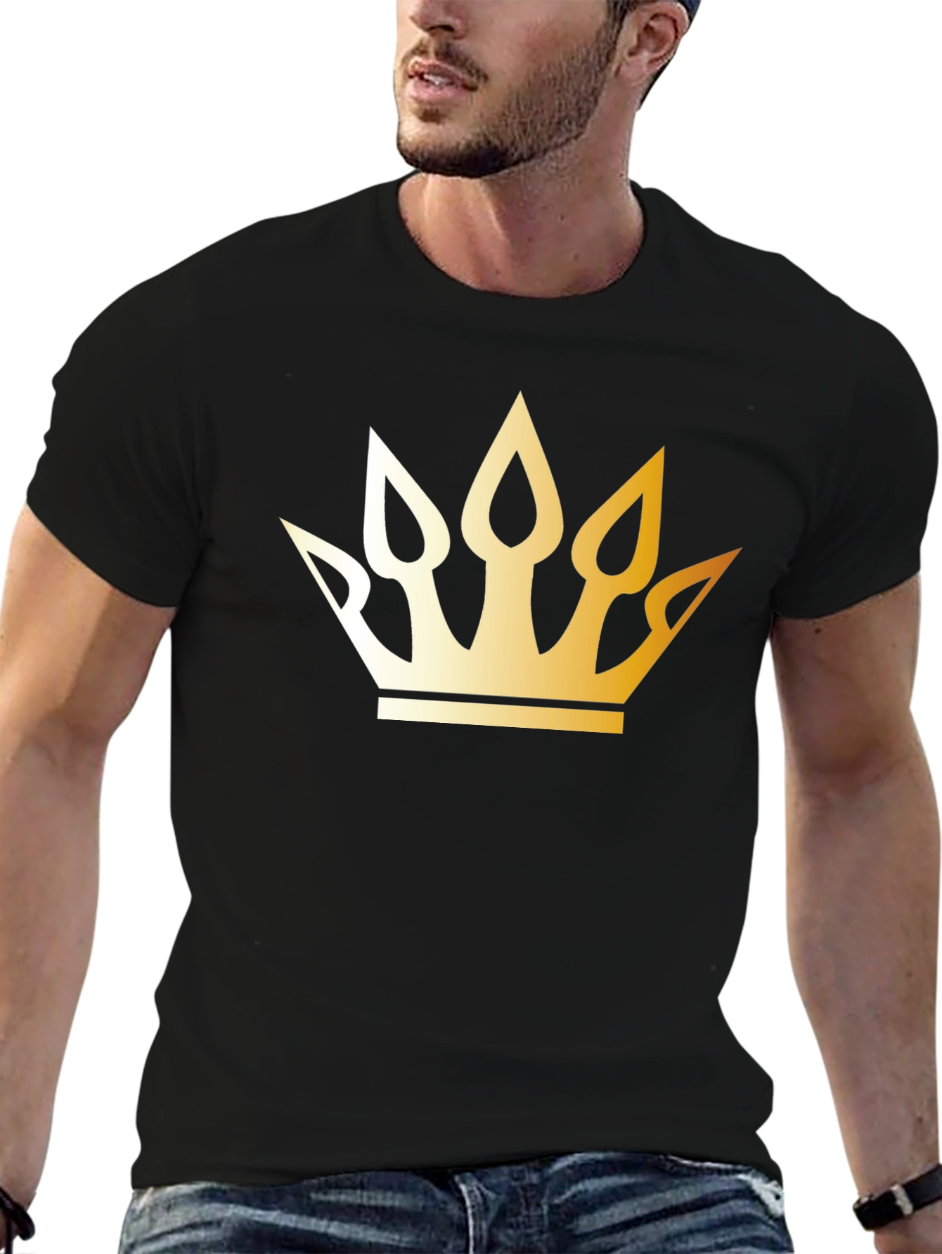 Golden Crown Graphic Black T-Shirt