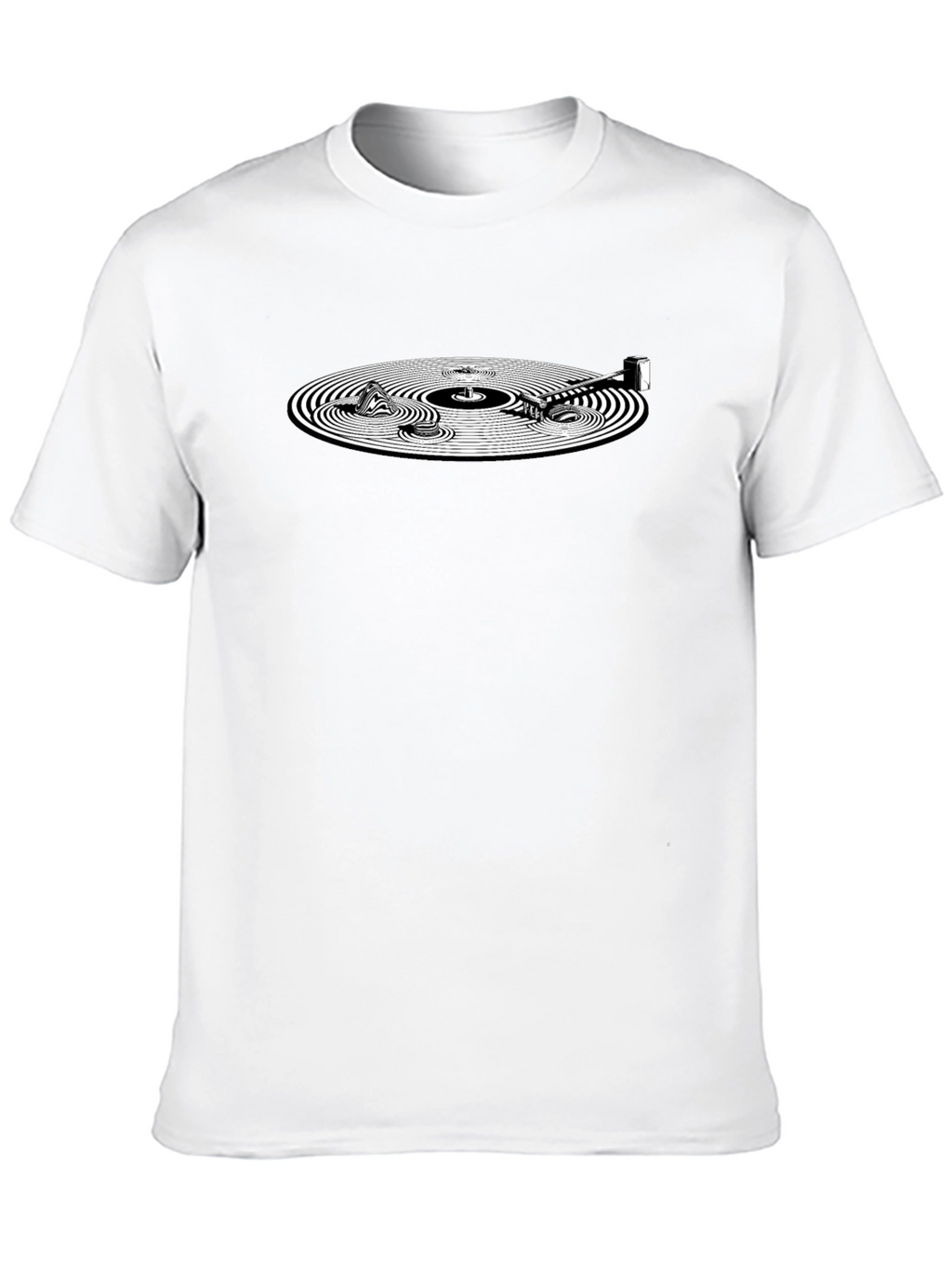 Vinyl Record Graphic Tee - Black