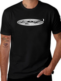Vinyl Record Graphic Tee - Black