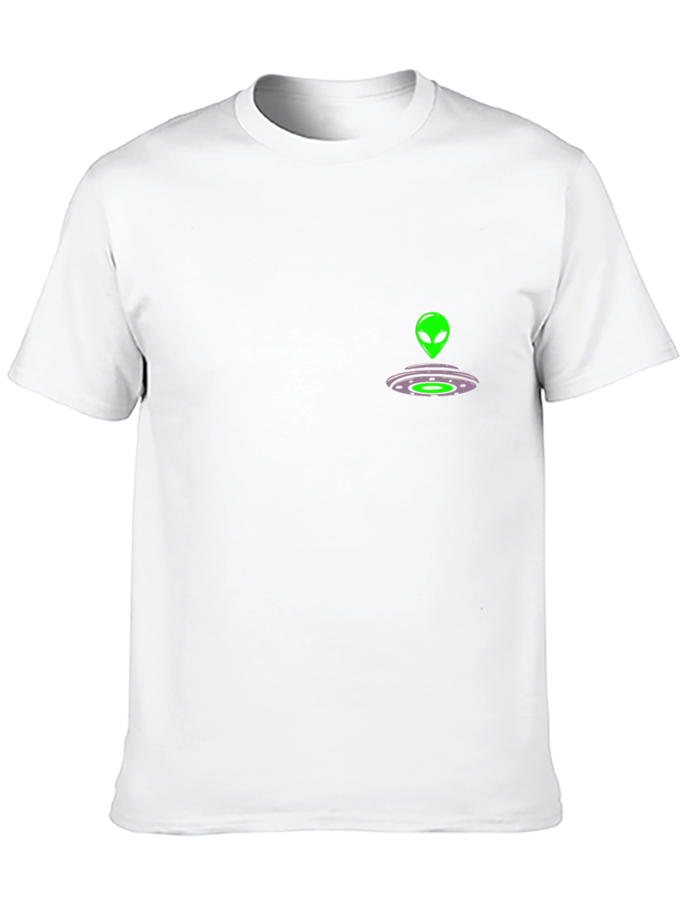 Alien Spaceship Graphic Tee - Black Cotton Comfort