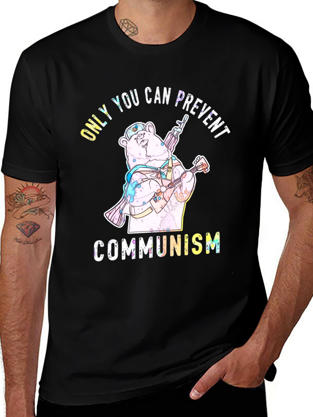 Prevent Communism Bear Graphic Tee
