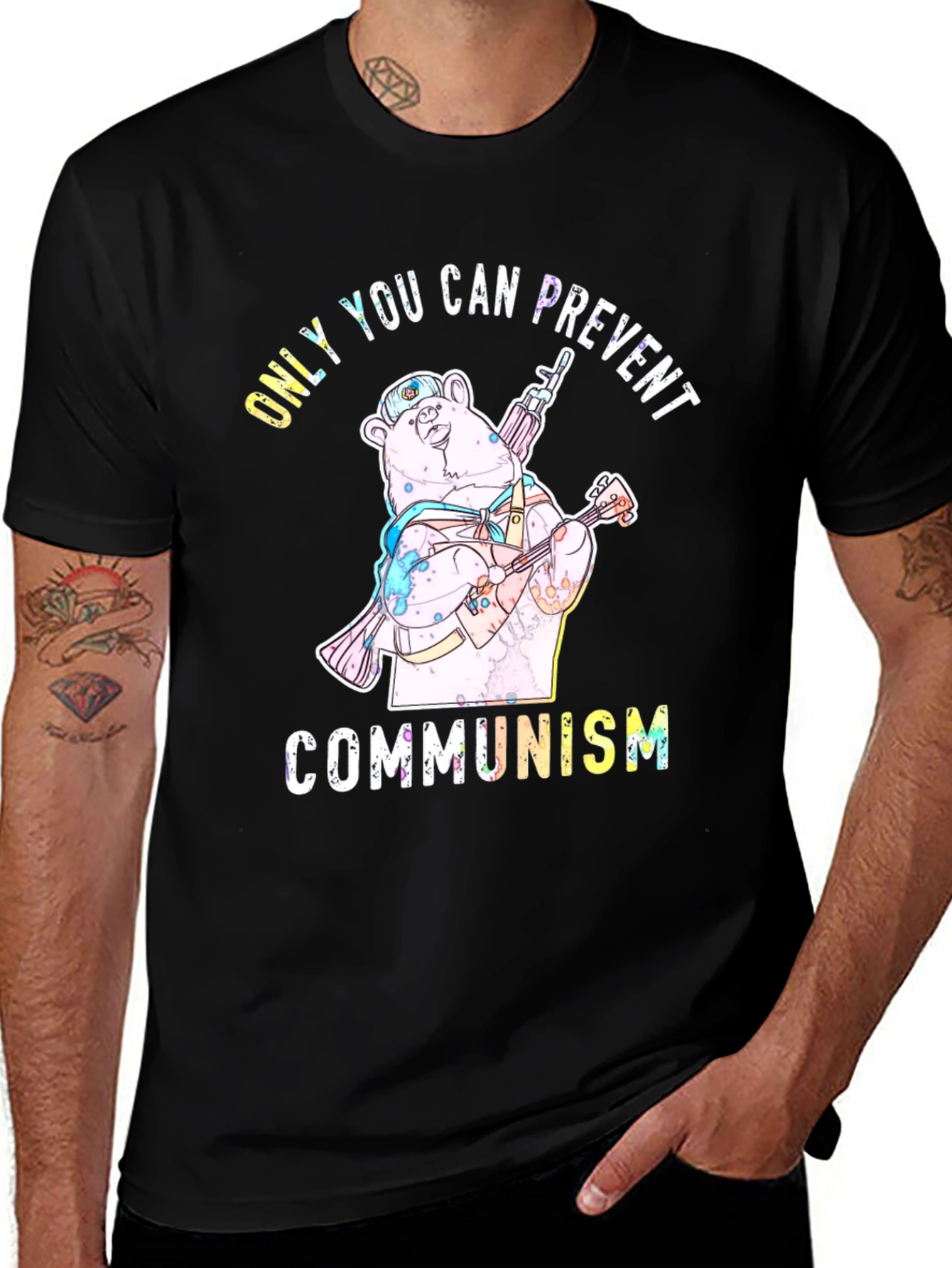 Prevent Communism Bear Graphic Tee