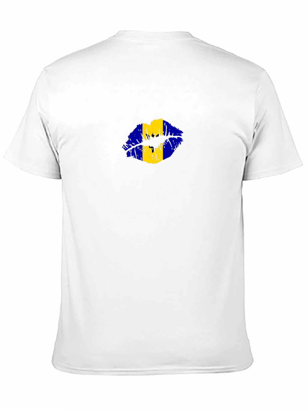 Barbados Flag Lips Black T-Shirt