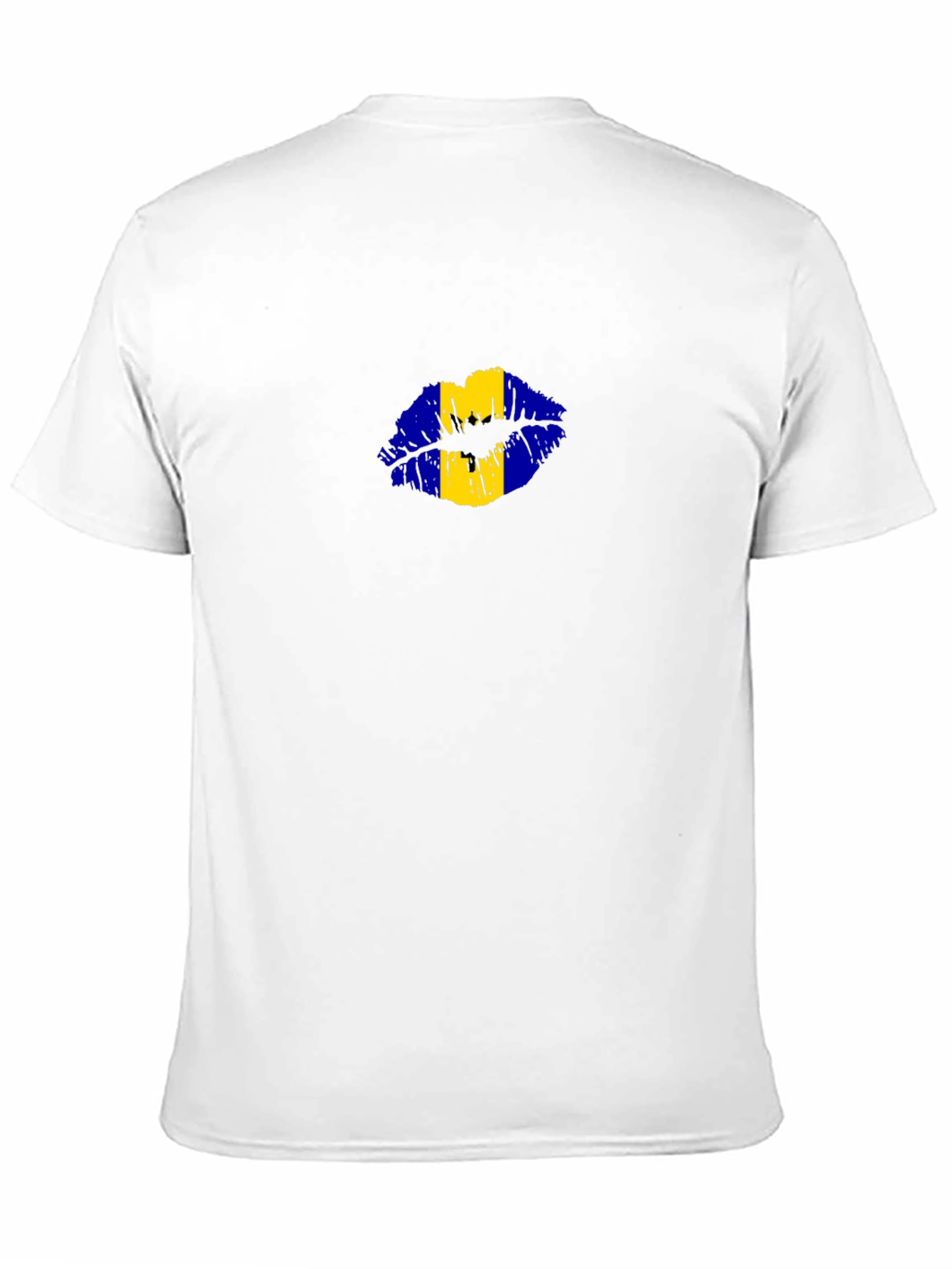Barbados Flag Lips Black T-Shirt