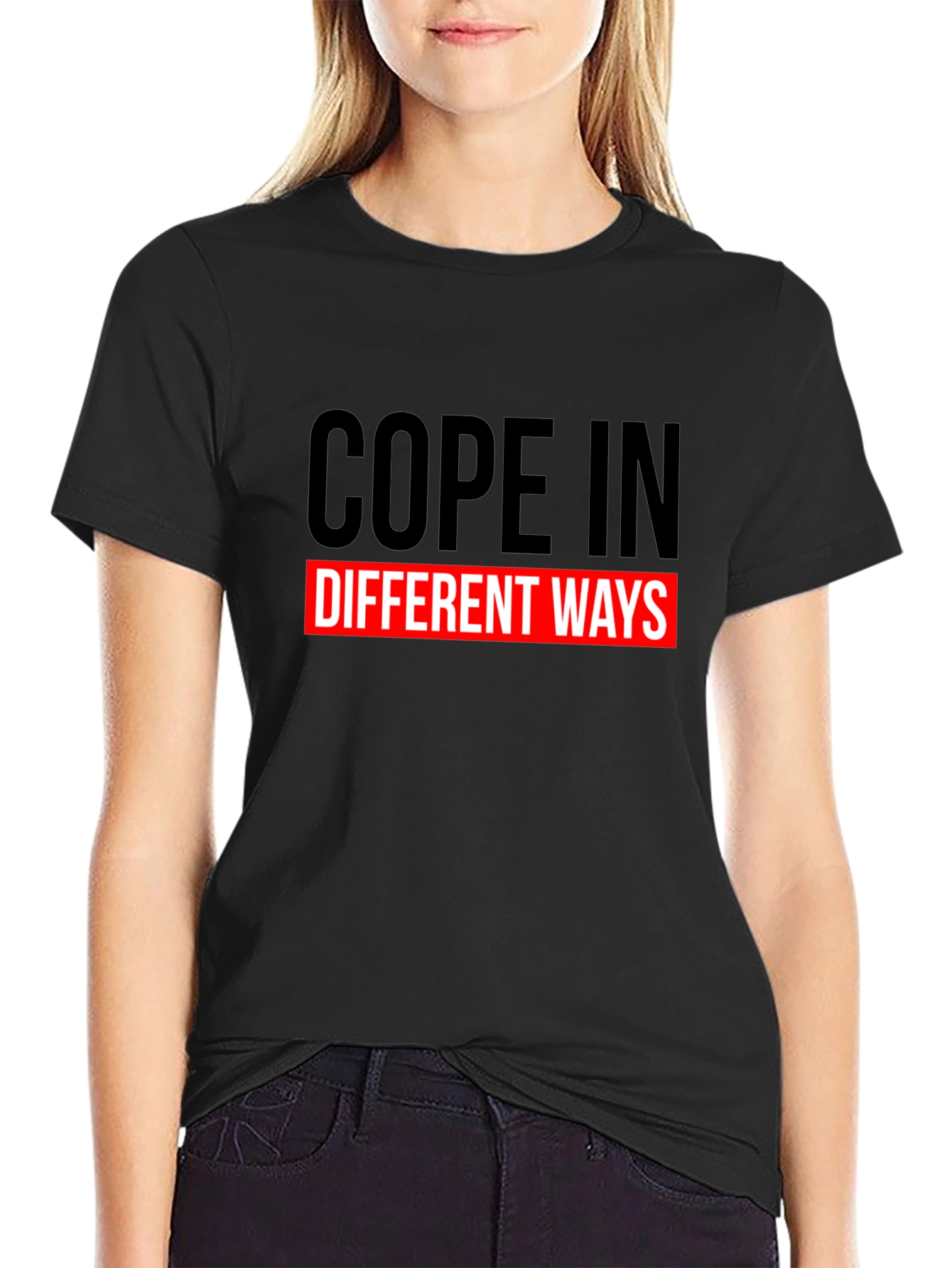 Cope In Different Ways Graphic Tee Black