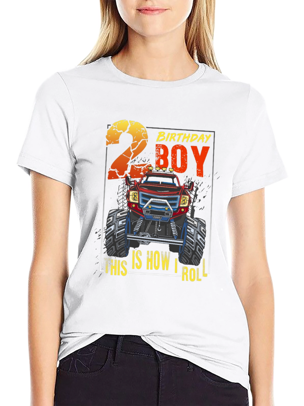 2nd Birthday Boy Monster Truck T-Shirt