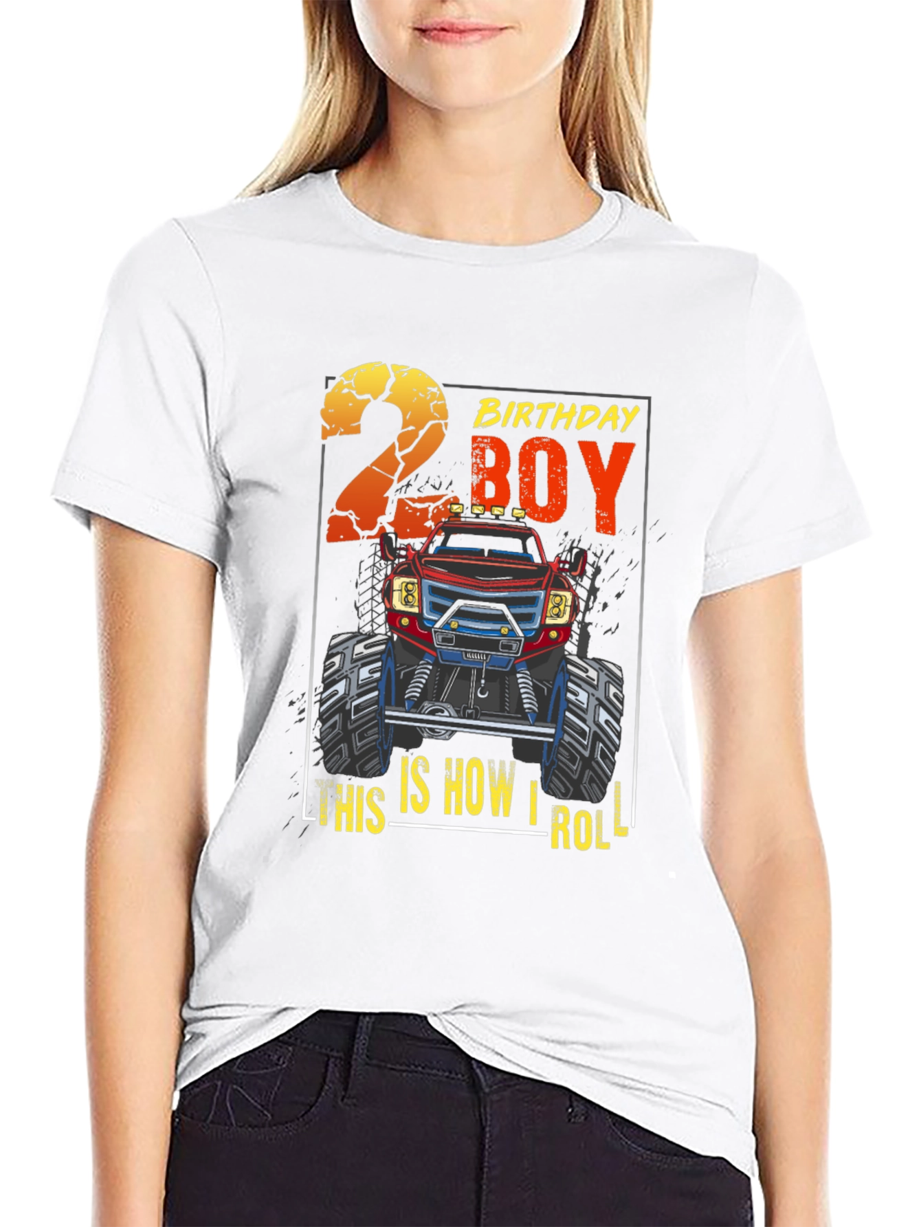 2nd Birthday Boy Monster Truck T-Shirt