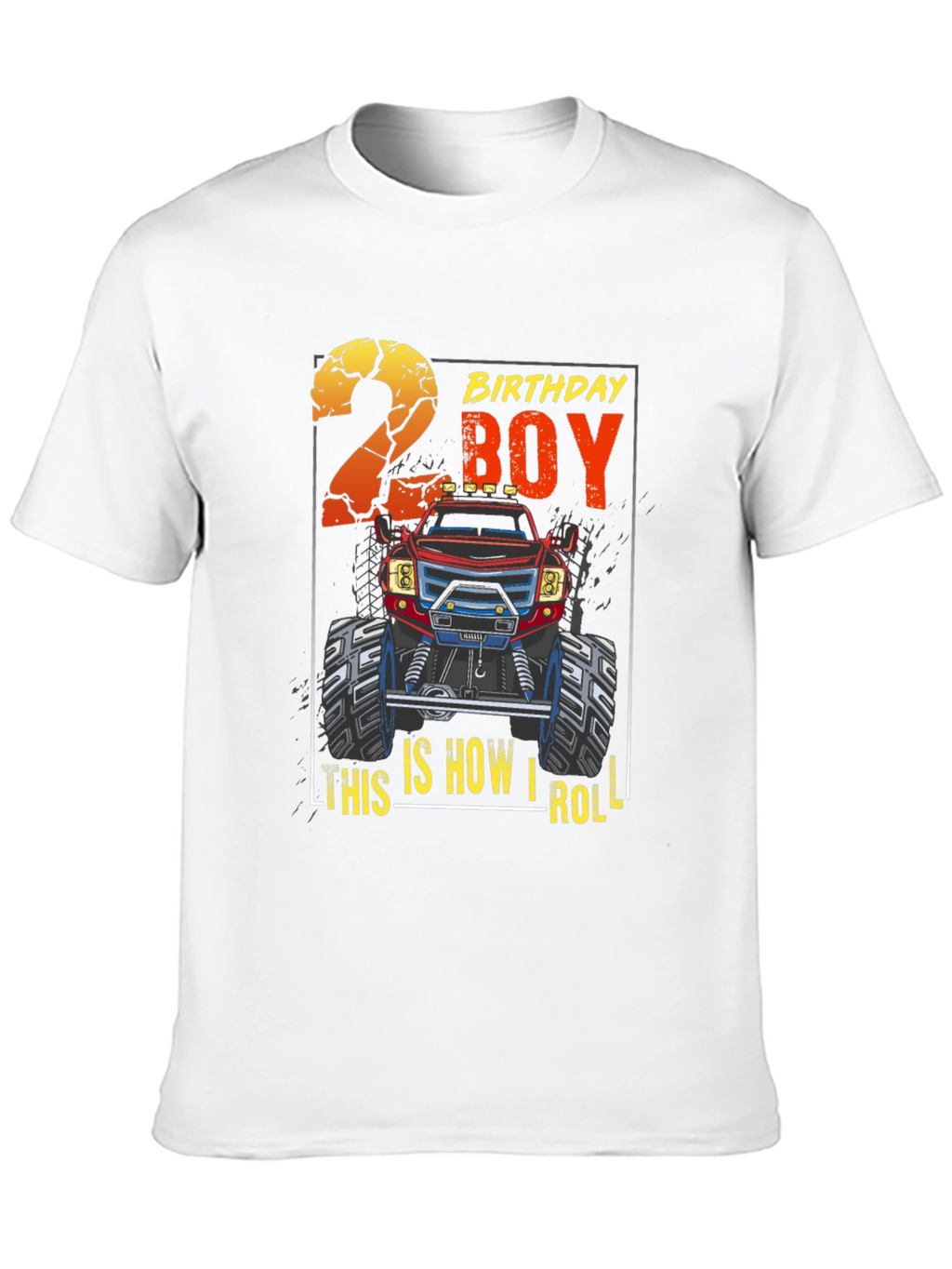 2nd Birthday Boy Monster Truck T-Shirt