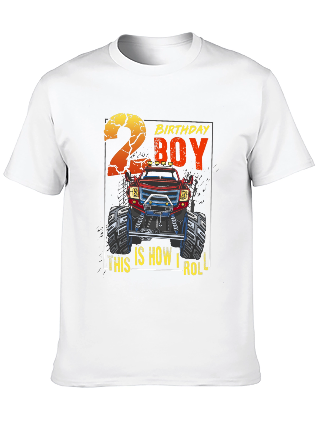 2nd Birthday Boy Monster Truck T-Shirt