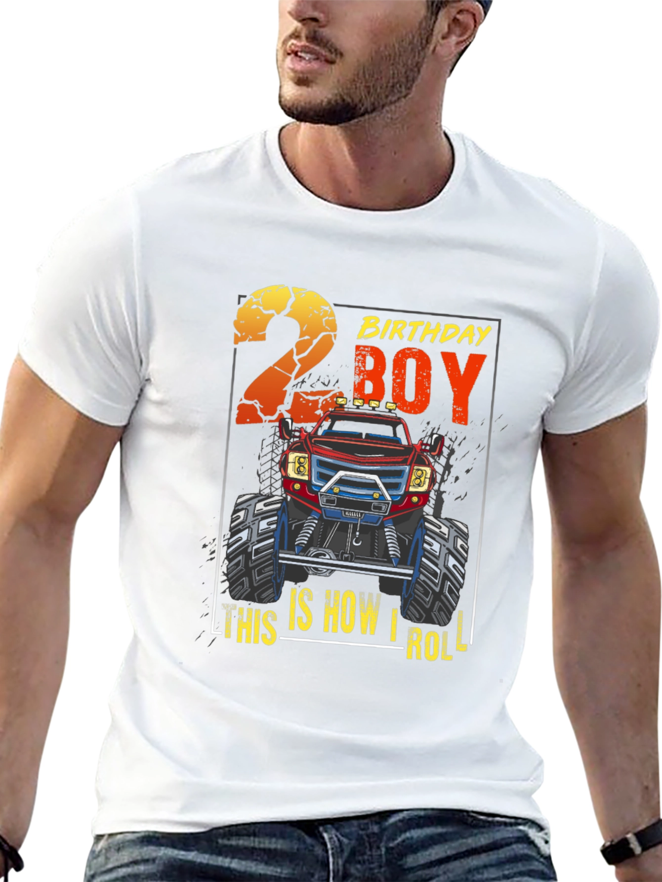 2nd Birthday Boy Monster Truck T-Shirt