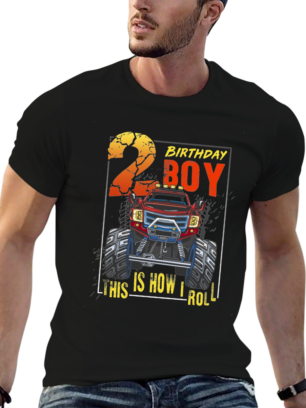 2nd Birthday Boy Monster Truck T-Shirt
