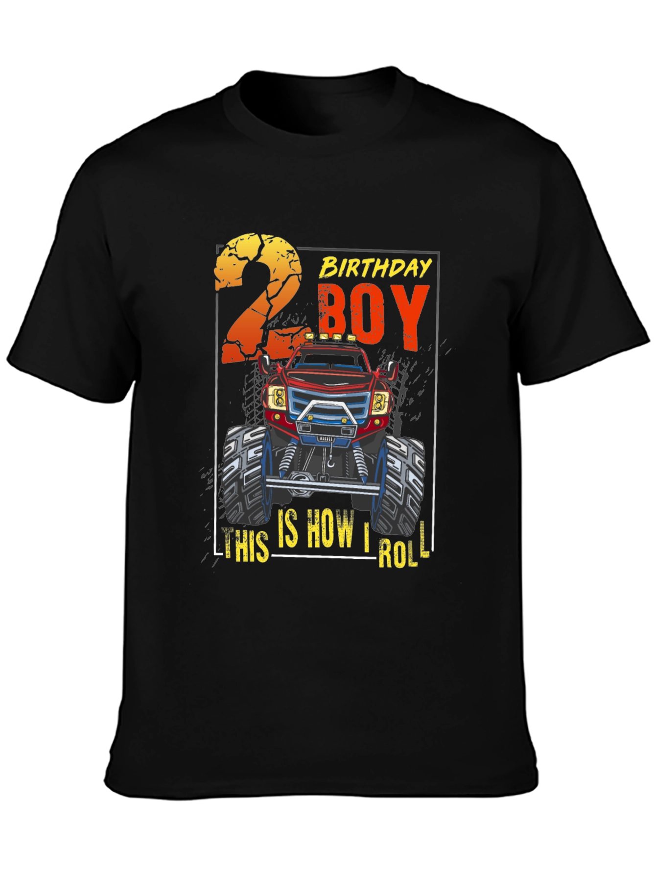 2nd Birthday Boy Monster Truck T-Shirt