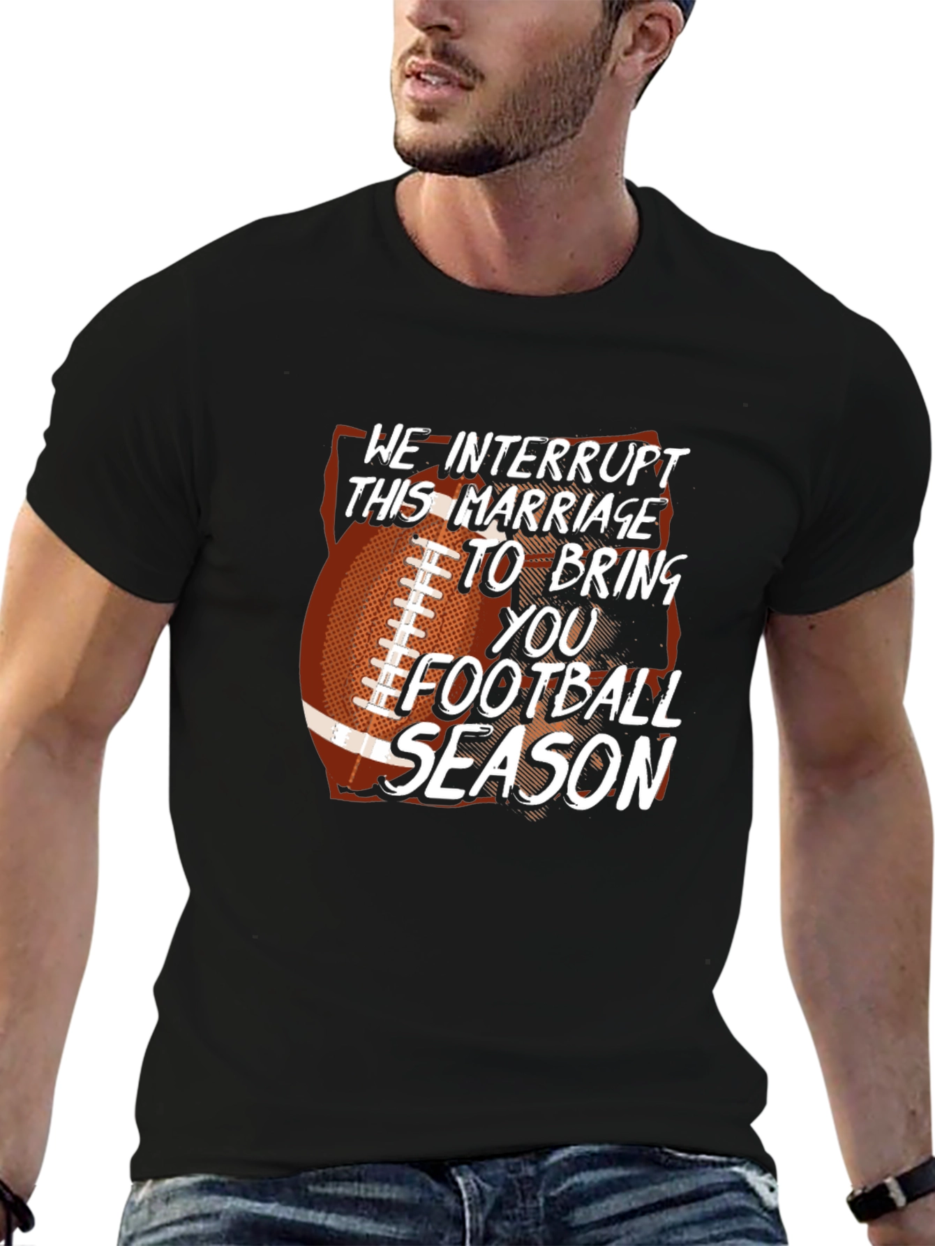 Funny Football Season T-Shirt Marriage Interrupted