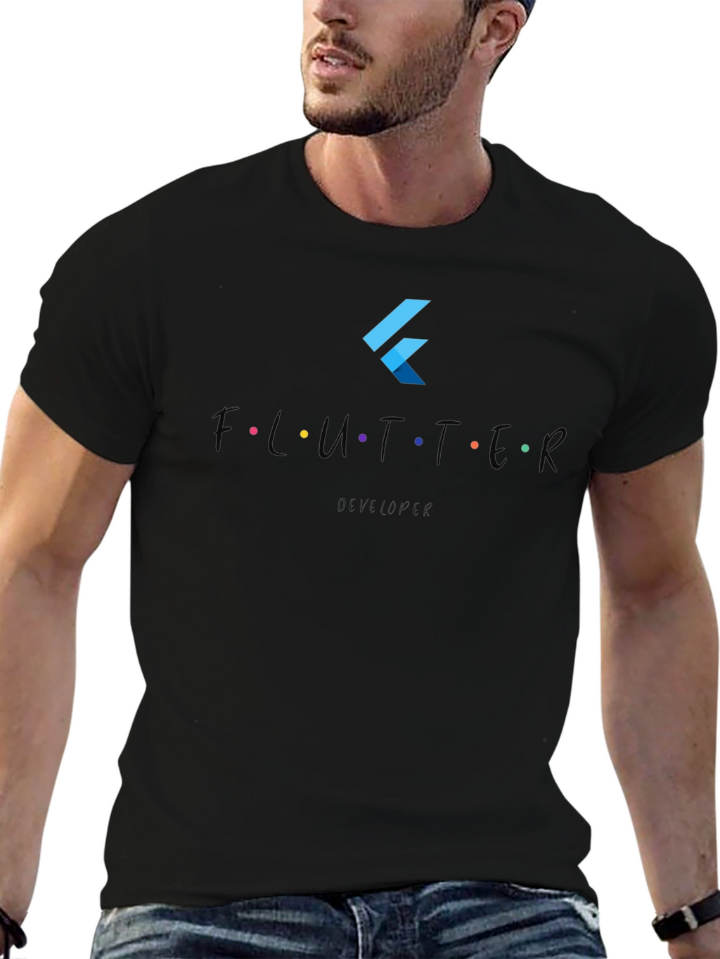 Flutter Developer Black T-Shirt