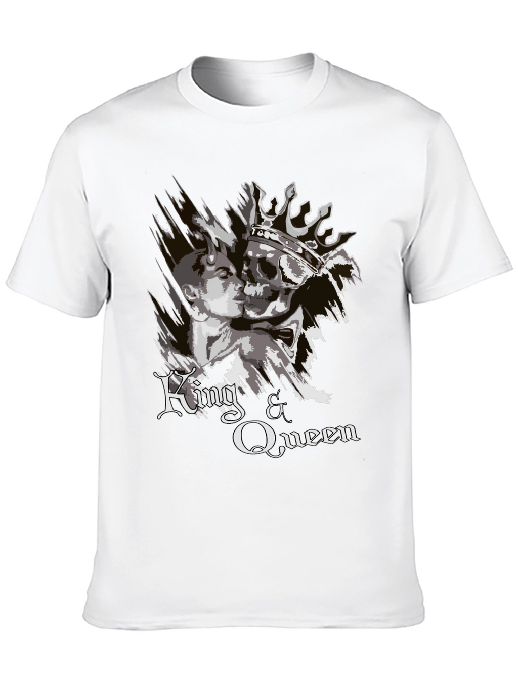 King & Queen Graphic Print Black T-Shirt