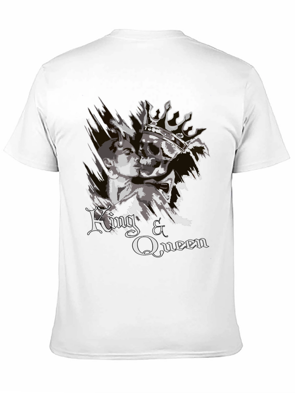 King & Queen Graphic Print Black T-Shirt