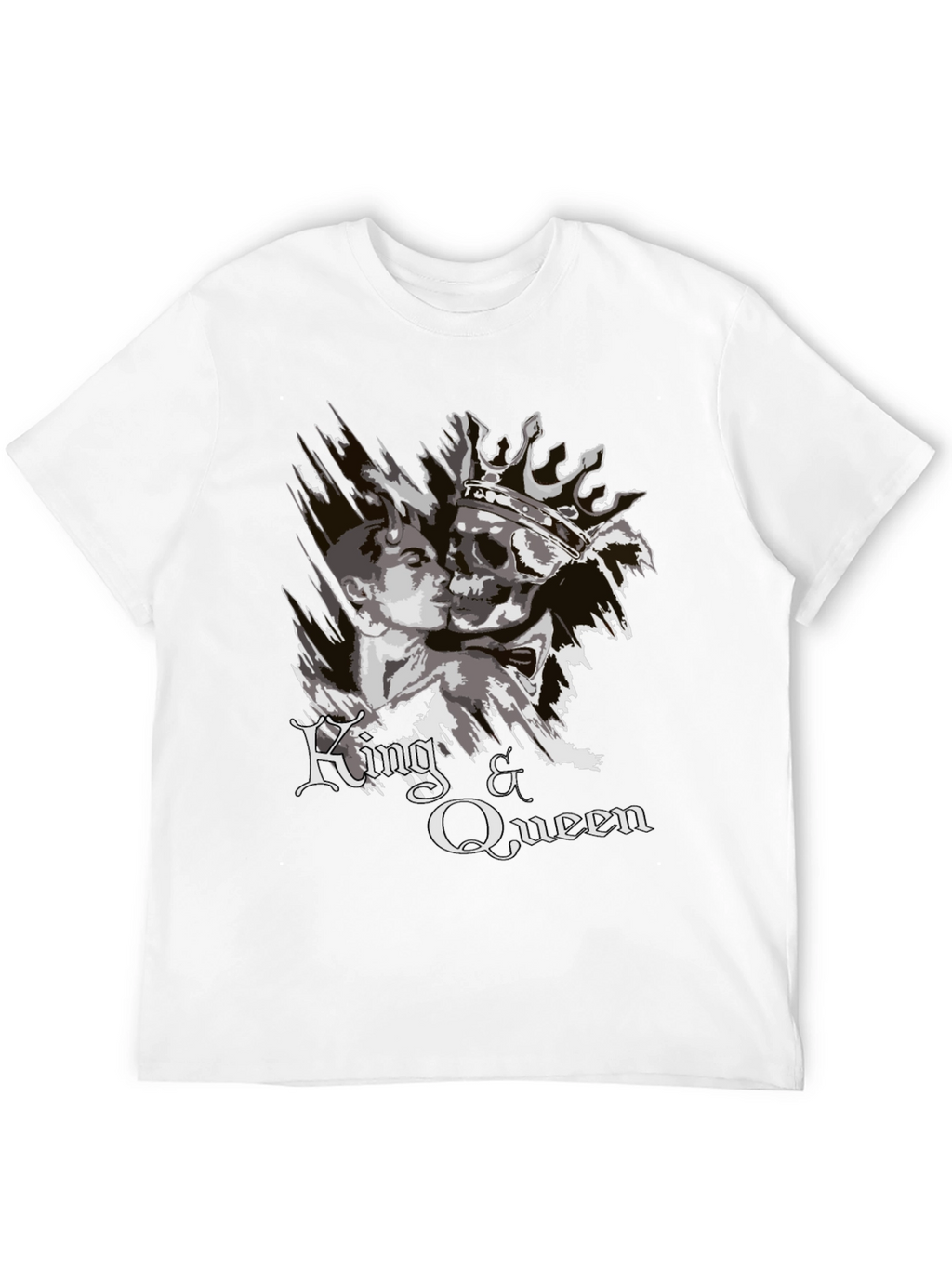 King & Queen Graphic Print Black T-Shirt