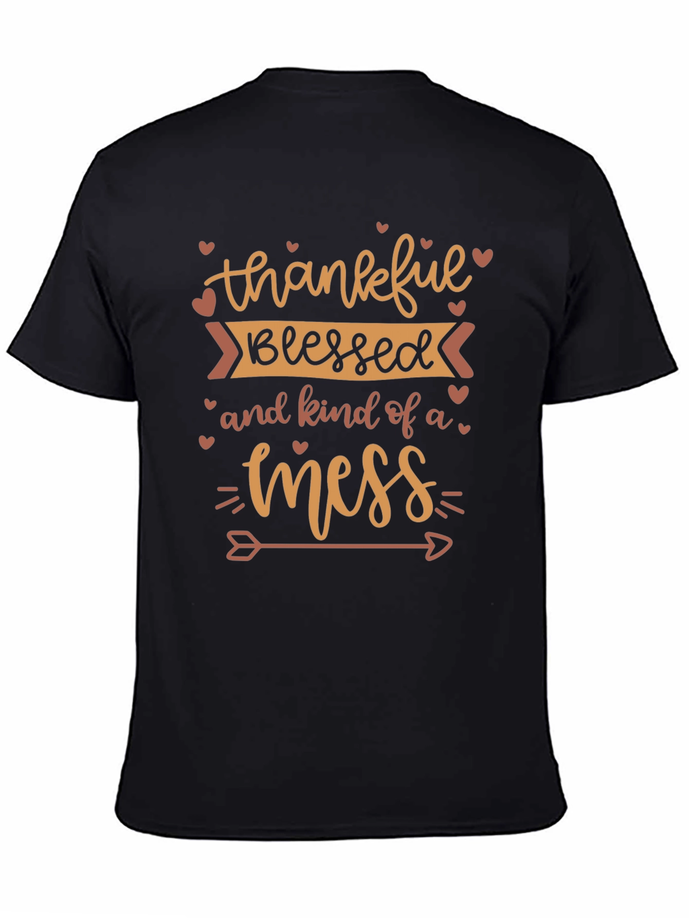 Thankful Blessed Mess Graphic T-Shirt