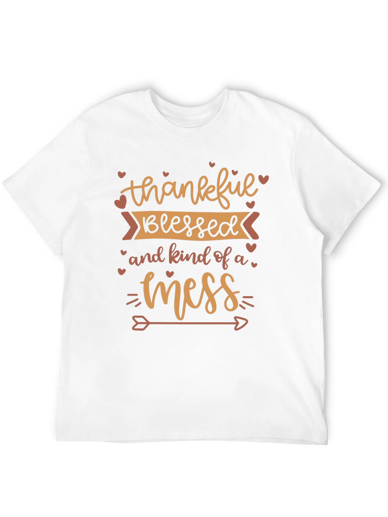 Thankful Blessed Mess Graphic T-Shirt