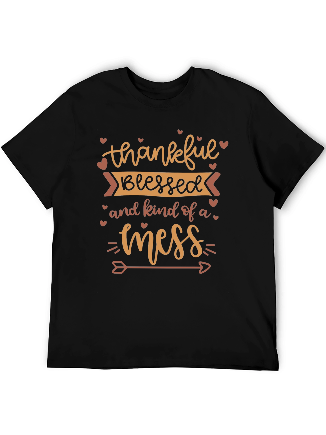 Thankful Blessed Mess Graphic T-Shirt
