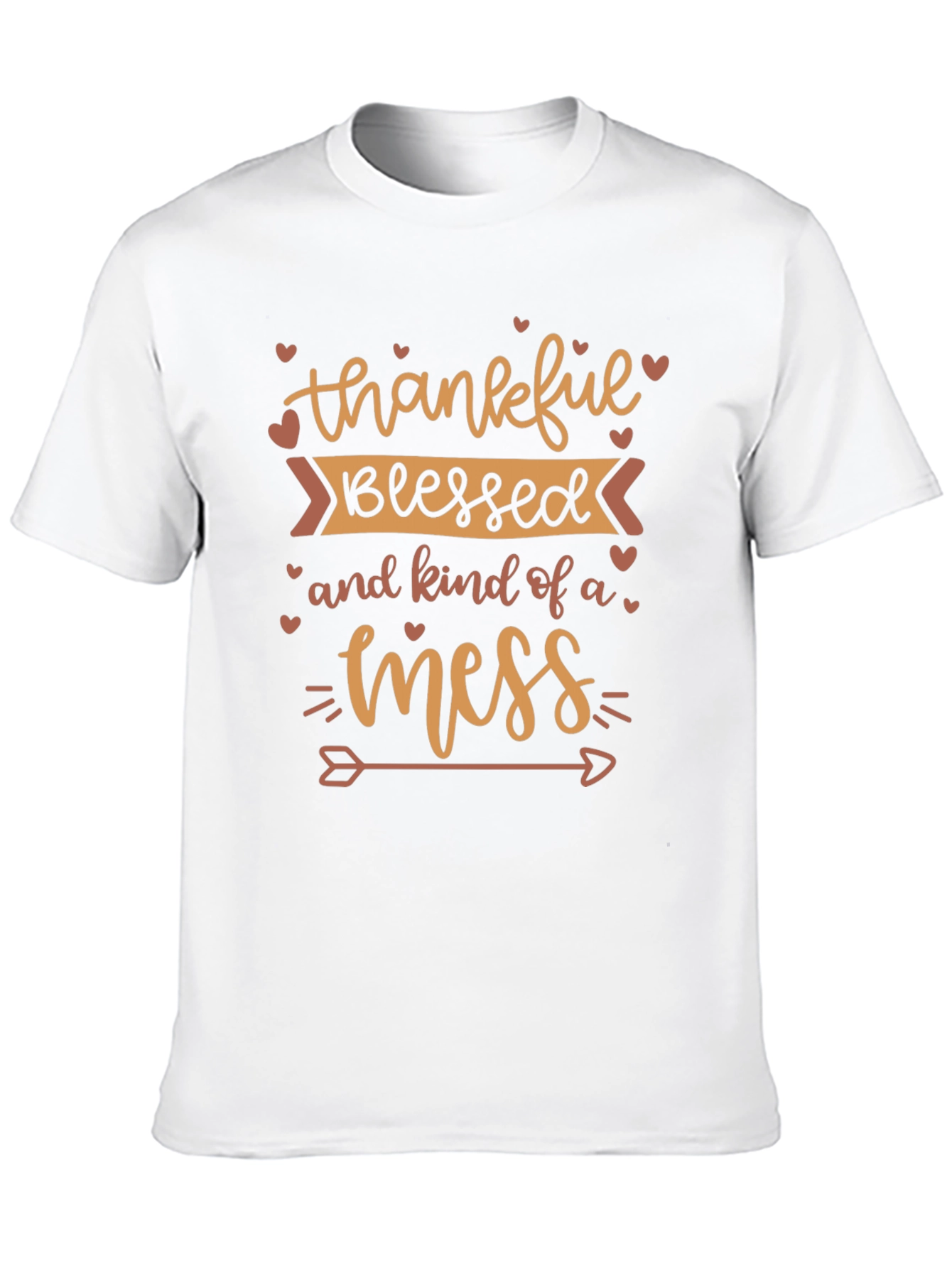 Thankful Blessed Mess Graphic T-Shirt
