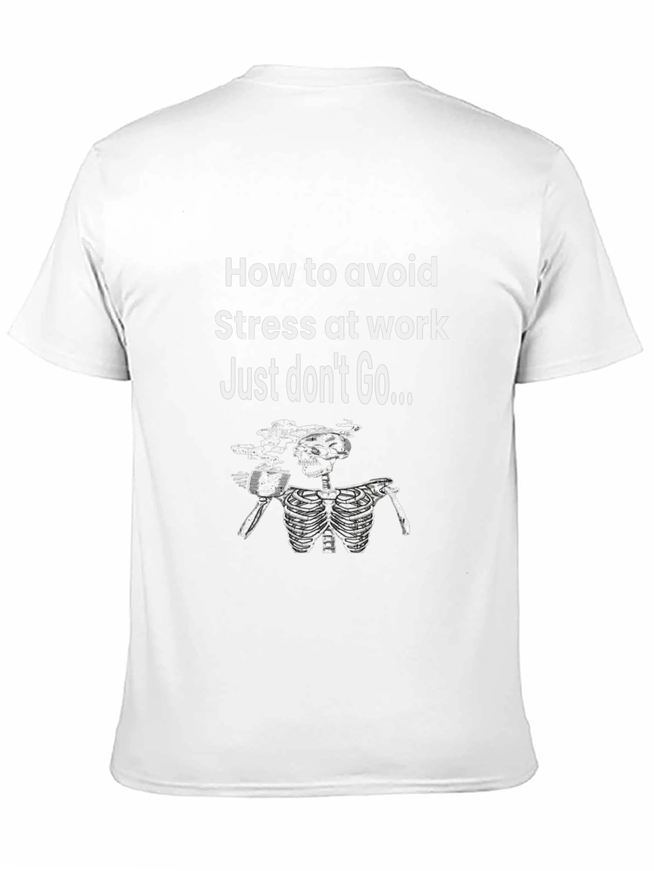 Funny Avoid Stress Skeleton Graphic T-Shirt
