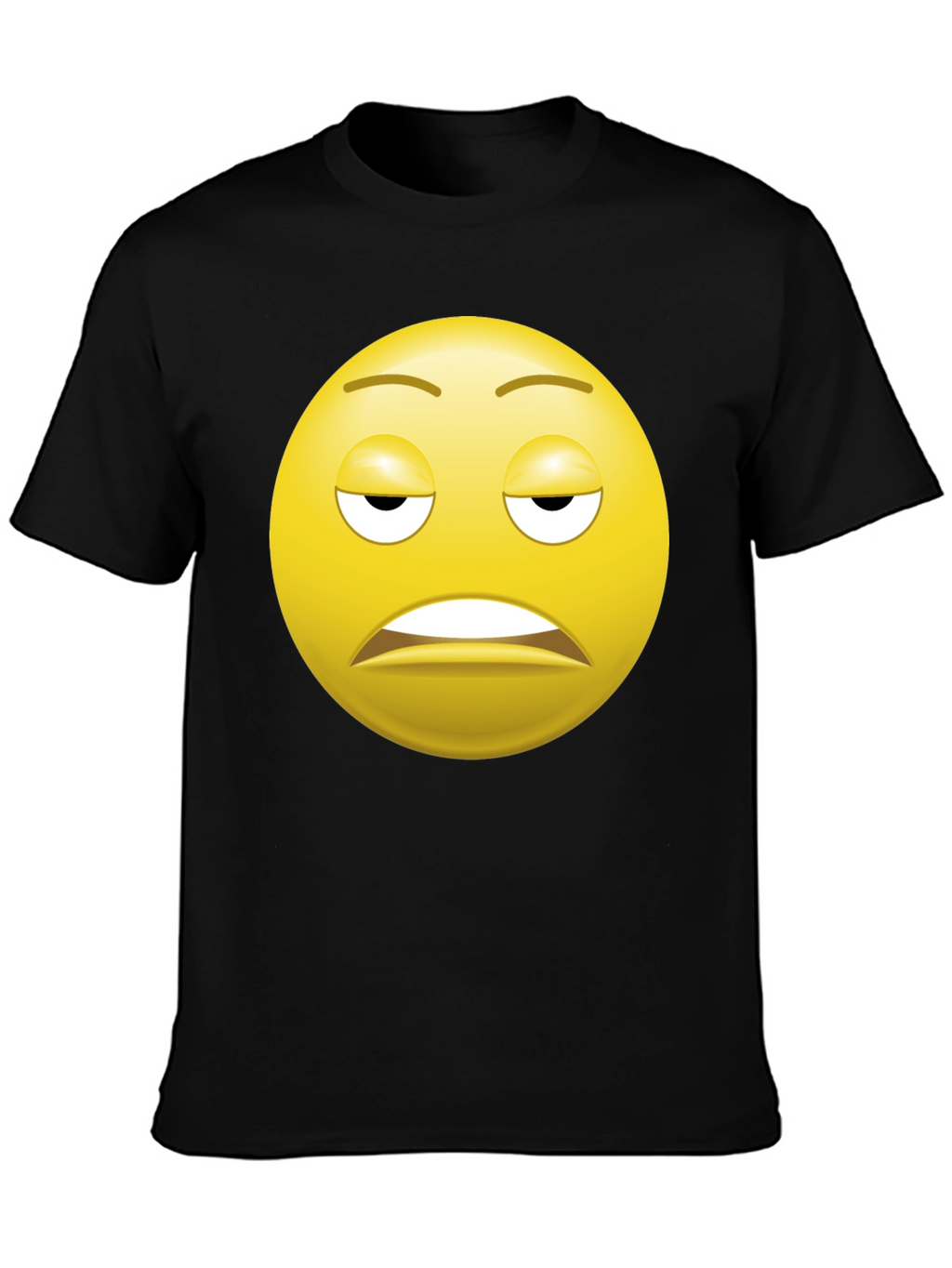Bored Emoji Black T-Shirt - Express Yourself!