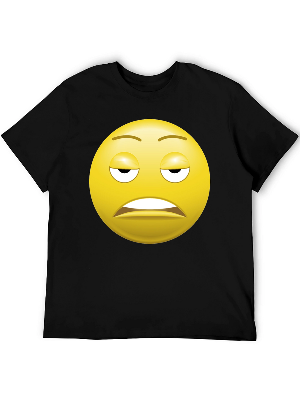 Bored Emoji Black T-Shirt - Express Yourself!