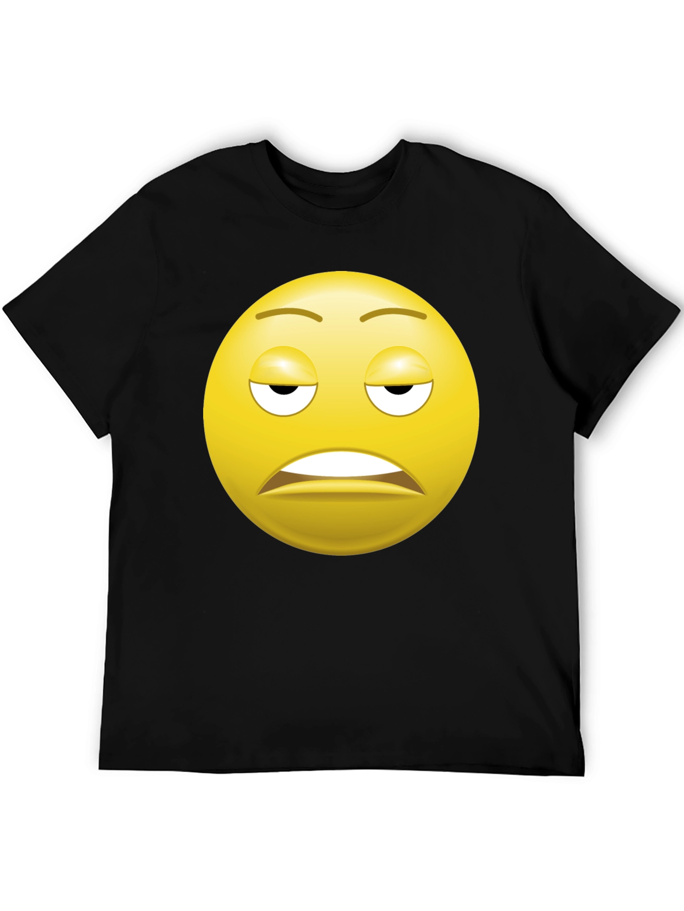 Bored Emoji Black T-Shirt - Express Yourself!