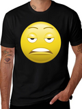 Bored Emoji Black T-Shirt - Express Yourself!