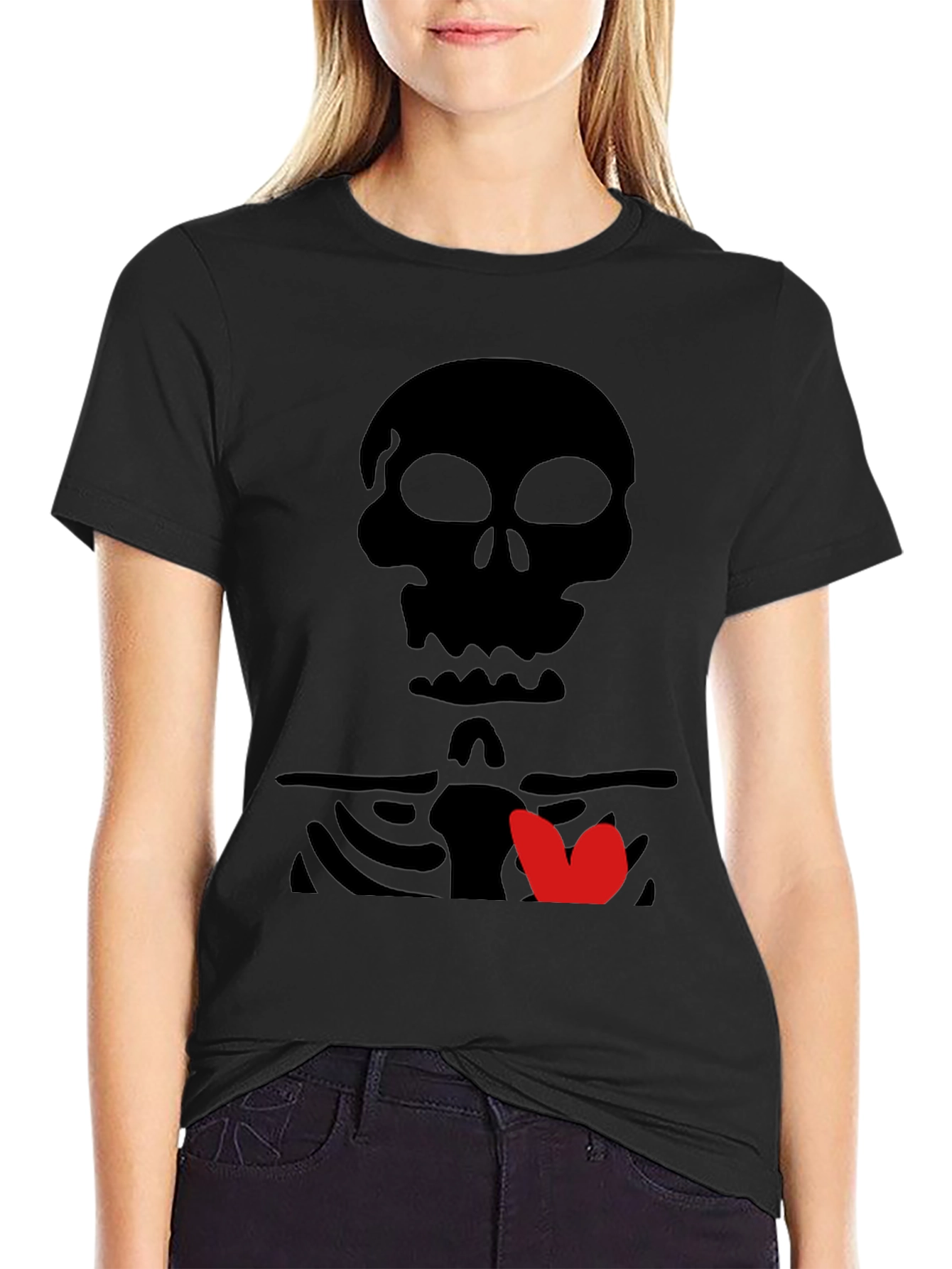 Skull & Heart Graphic Tee - Mens Black T-Shirt