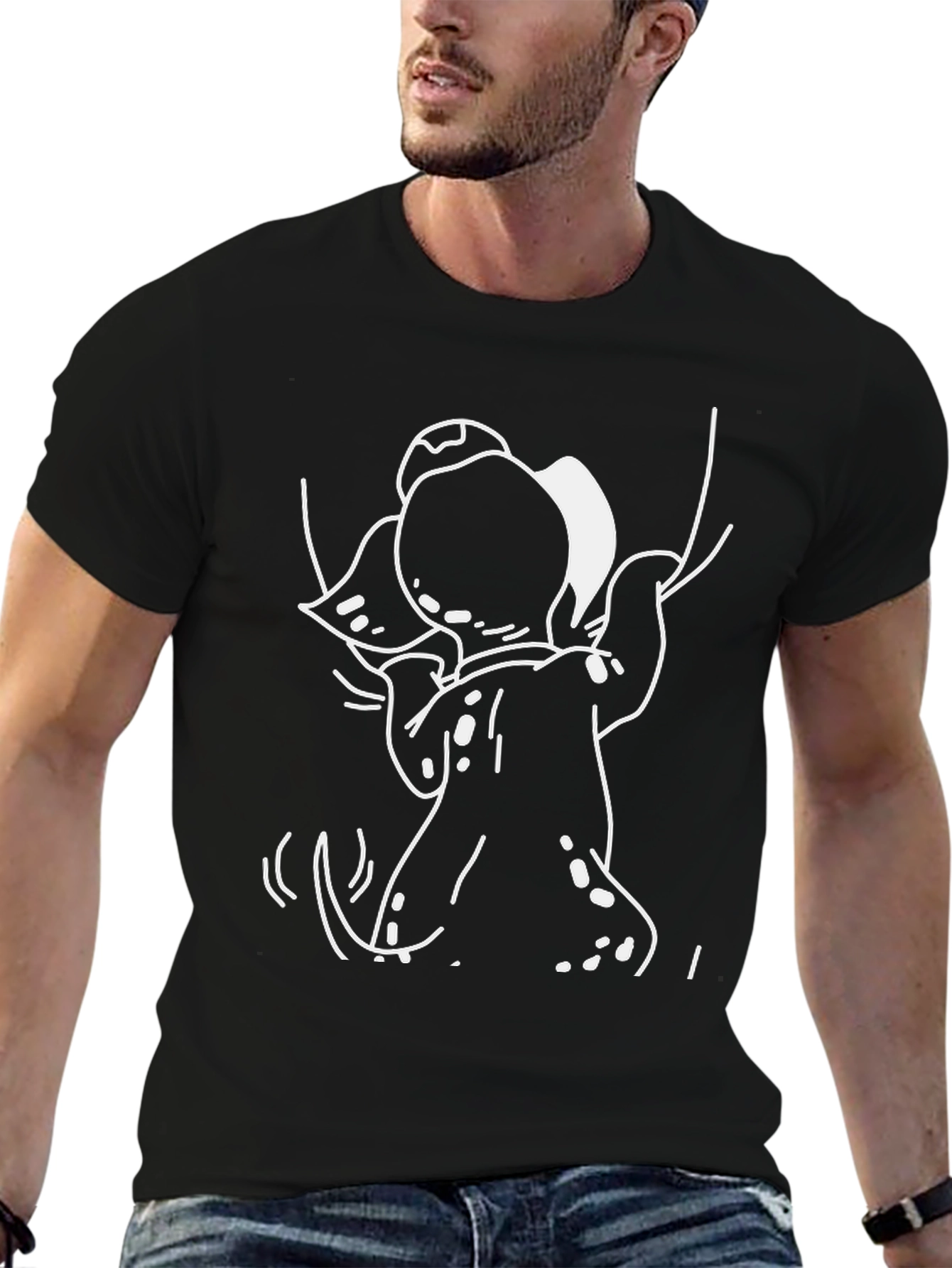 Cartoon Graphic Tee - Black T-Shirt