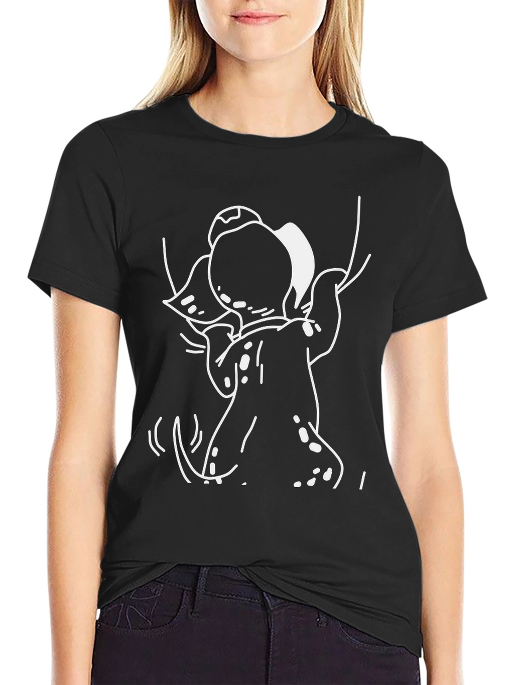 Cartoon Graphic Tee - Black T-Shirt