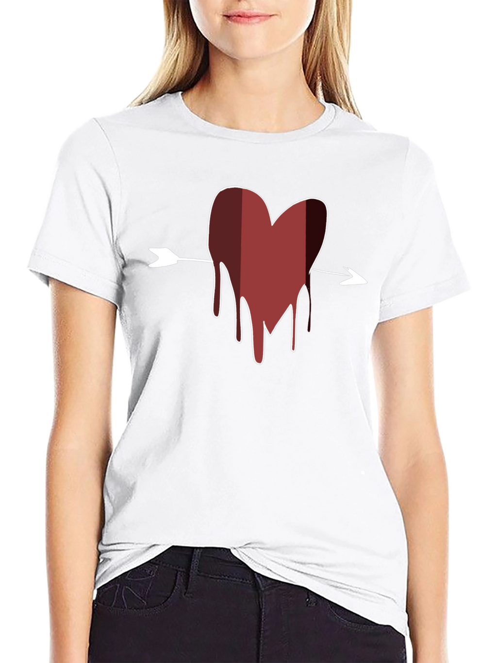 Bleeding Heart Arrow T-Shirt - Mens Black Tee