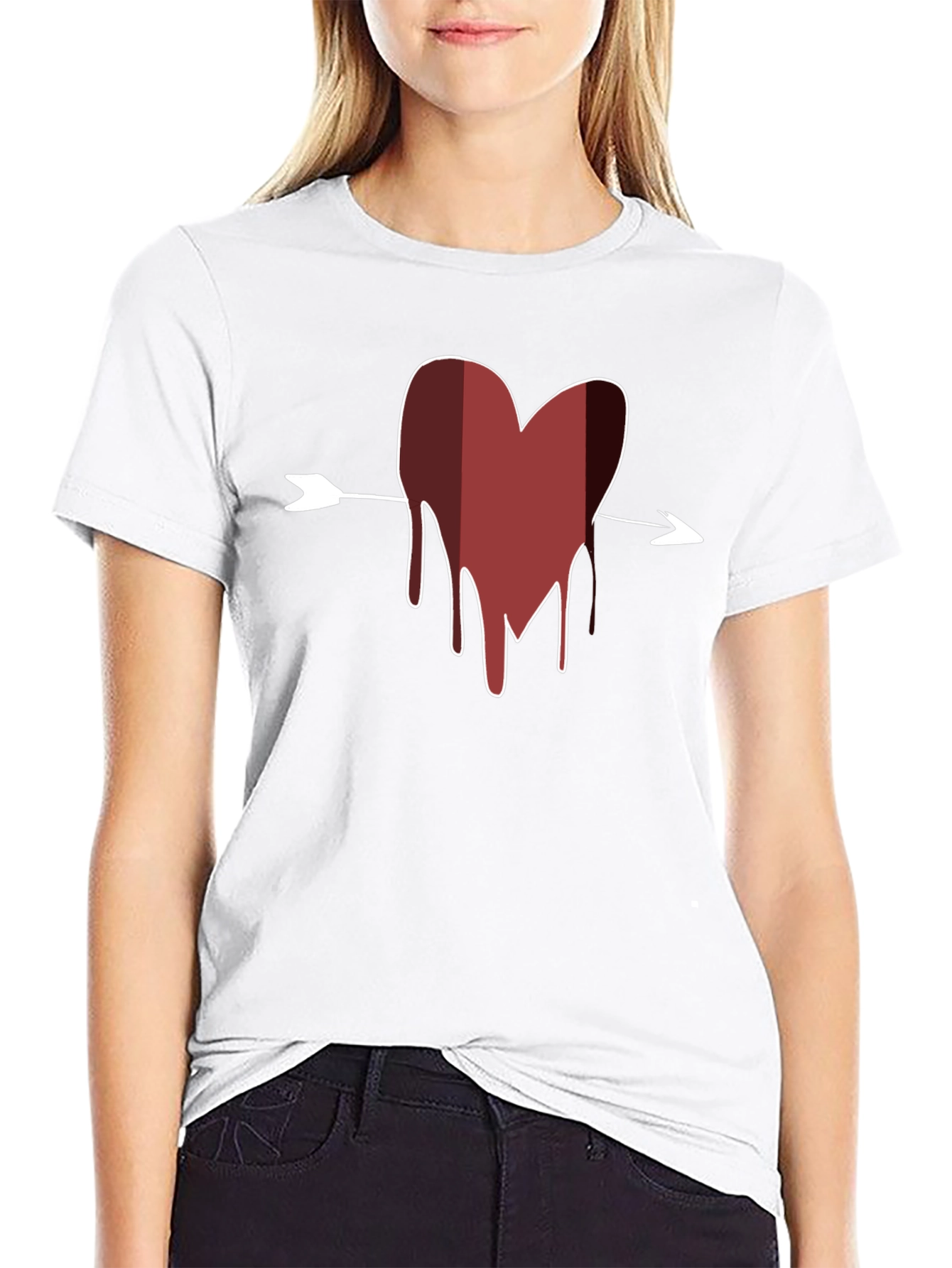 Bleeding Heart Arrow T-Shirt - Mens Black Tee