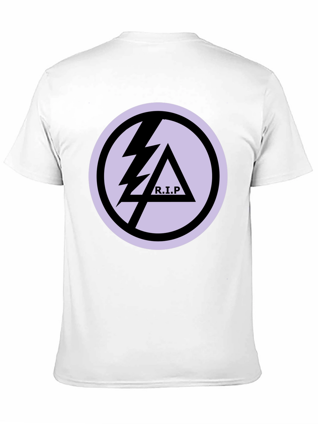 Black T-Shirt with R.I.P Lightning Bolt Graphic Print