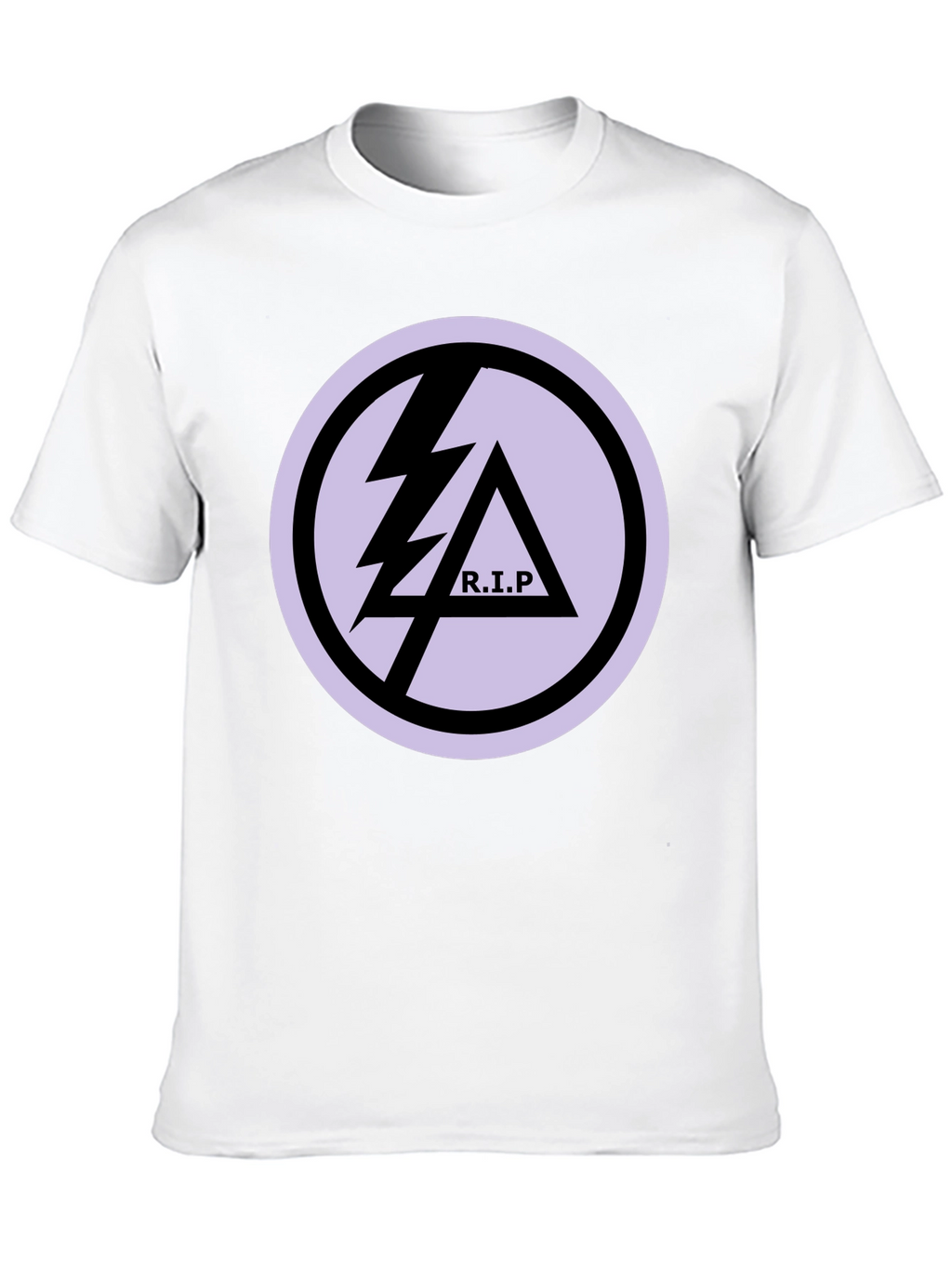 Black T-Shirt with R.I.P Lightning Bolt Graphic Print