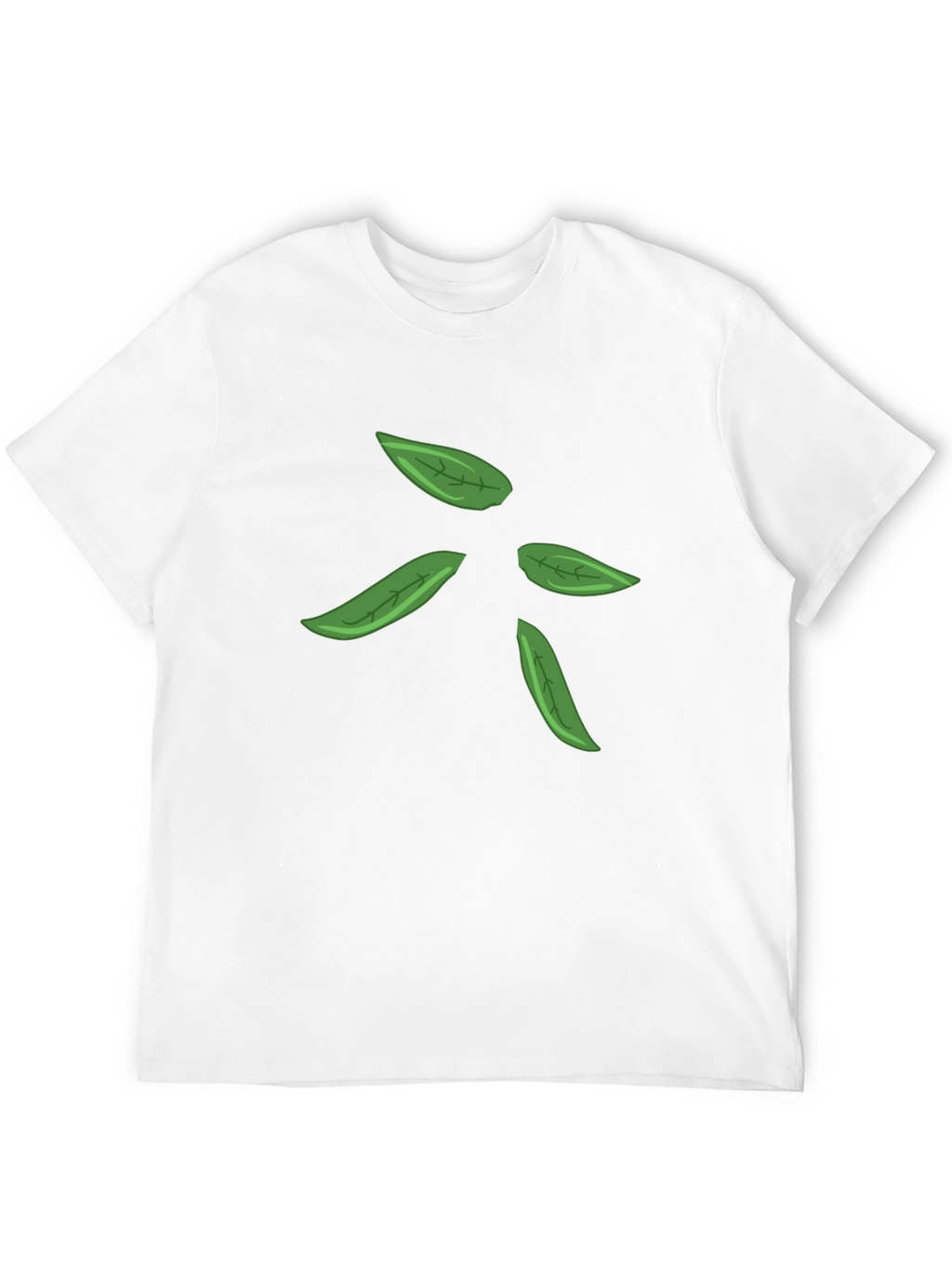 Leaf Design Black T-Shirt for Men