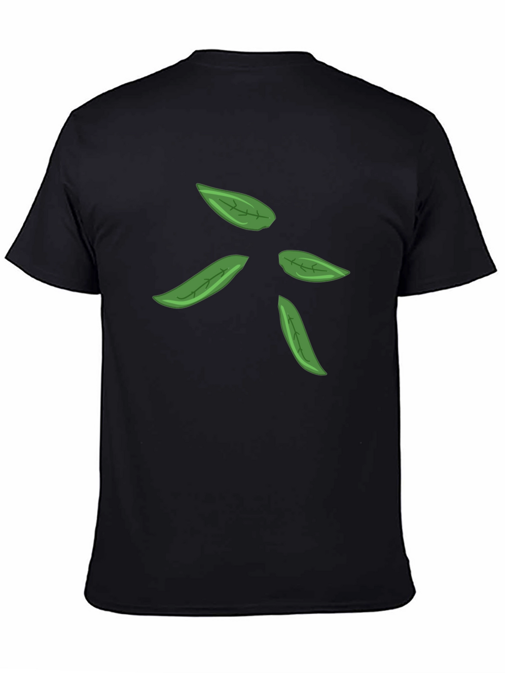 Leaf Design Black T-Shirt for Men