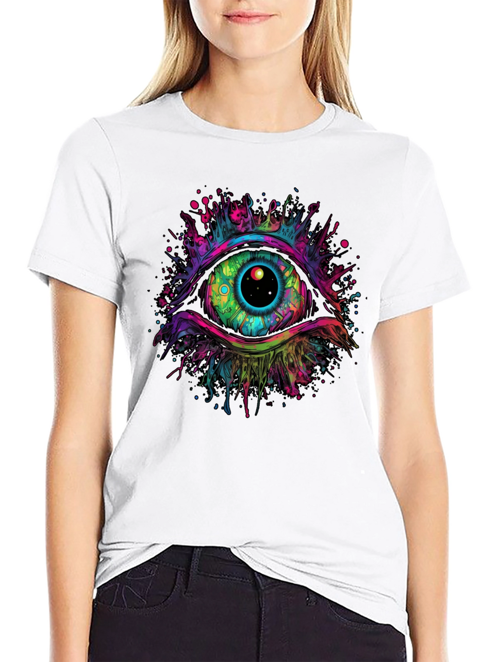 Psychedelic Eye Graphic Tee - Black T-Shirt